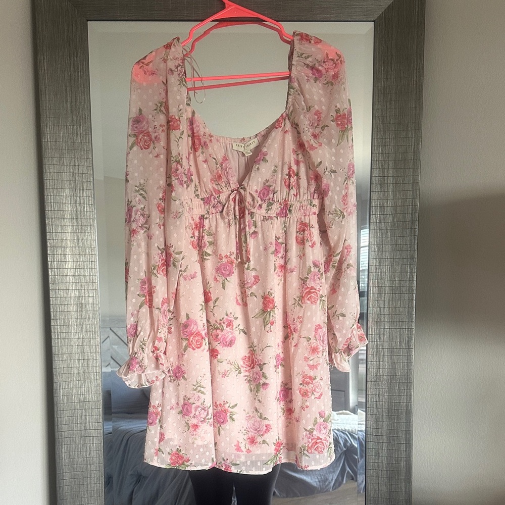 Floral Pink Mini Dress